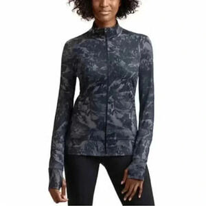 Lolë Active Yoga Workout Gym Zip Up Track Jacket Black Grey Size Small NWT